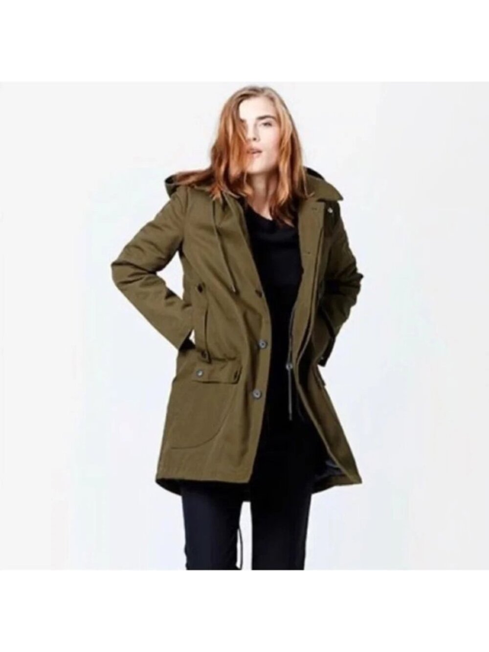 THE ARRIVALS "Artemis" Modular twill Parka Jacketsize L color army green
